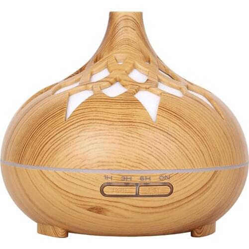 500ml Timing Aroma Diffuser Dark Wood Grain Light Wood Grain Colorful Lights ABS Material Air Humidifier Ordinary Remote Control