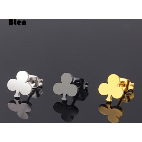Bten Club Jewelry Stainless Steel Poker Earrings For Women Punk Girl Exaggerated Heart Earrings