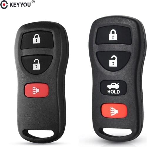 KEYYOU 3/4 Buttons Remote Control Key Shell Fob Car Case For Nissan Quest Tiida Livina X-Trail Paladin 2003 2004 2005 2006