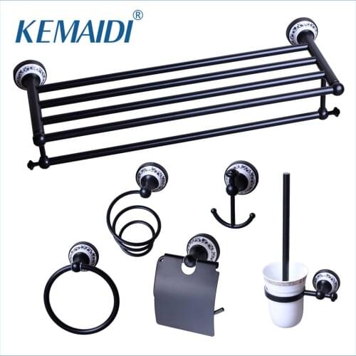 KEMAIDI Bathroom Toilet Brush Holder,Hair Dryer Holder,Oil Rubbed Bronze,Towel Rack,Towel Ring,Paper Holder Bathroom Accessories
