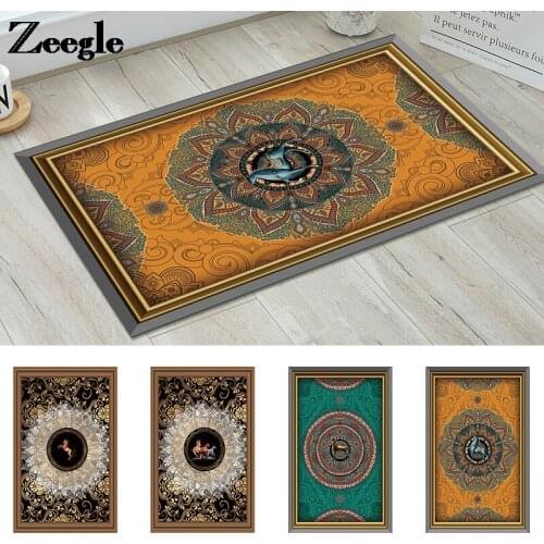 Flannel Entrance Door Mat Anti-slip Floor Carpet for Child Bedroom and Kitchen Durable Carpet Rug Vintage Style Outdoor Carpet