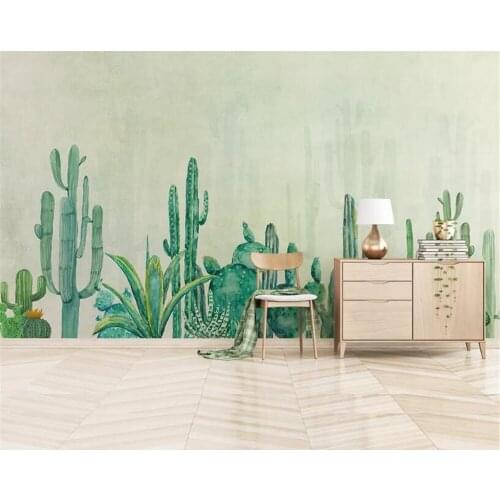 Beibehang Custom wallpaper mural hand-painted cacti living room TV children room background wall papier peint mural 3d behang