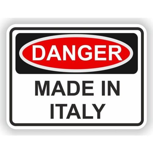Hot New Creative MADE IN ITALY DANGER Warning Vinyl Car Sticker Decals Motorcycl PVC 15CM*11CM