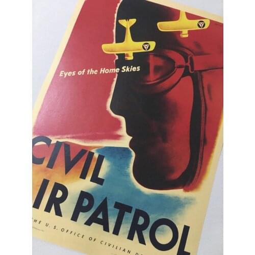 CIVIL AIR PATROL U.S. Defense WW2 Propaganda Retro Vintage Kraft Decorative Poster DIY Wall Canvas Sticker Delicate Home Bar Dec