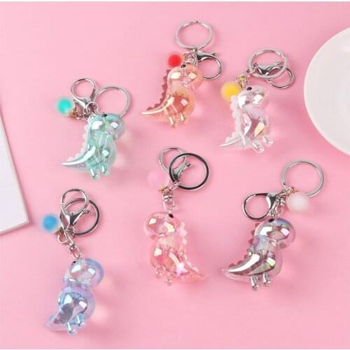 Cute Couples' Keychains Car Keys Key Chains Bag Decor Ins Bling Dinosaur Pendent Charms for Airpods for Samsung Buds for Airdots