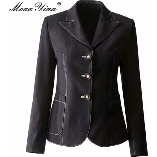 Женские черные куртки MoaaYina China At AliExpress