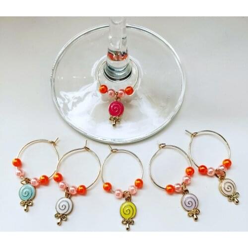 Set of 6PCS Wine charms New Fashion Design Wine Glass Charms Rings Marker Christmas Wine Glass Marker Charms