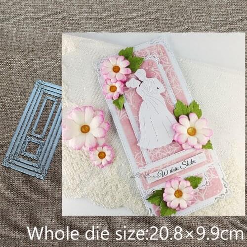 New Design Craft Metal stencil mold Cutting Dies Lace rectangular decoration scrapbook die cuts Album Paper Card Craft Embossing