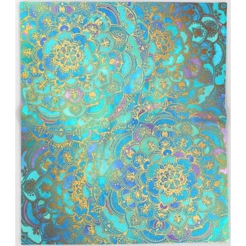 Mandala Blanket Sapphire Jade Stained Glass Mandalas Fleece Blankets and Throw for Plane Travel Christmas Decorations for Home