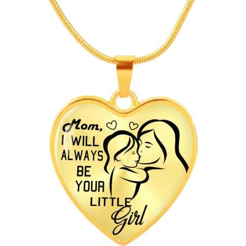 Heart Pendant Necklace Letter To My Mom Pendant Jewelry Gold Silver Color Chain Necklace Women Girls Jewelry Family Gifts