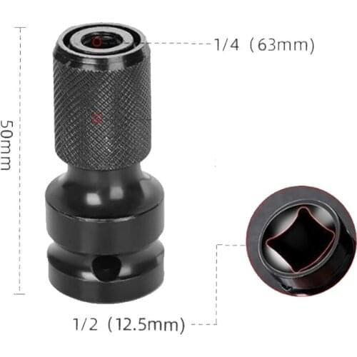1/2" Square Quick Change Socket Adapter Converts Wrench 1/4" Hex Shank Drill Chuck Conversion Kit Converter Impact Driver