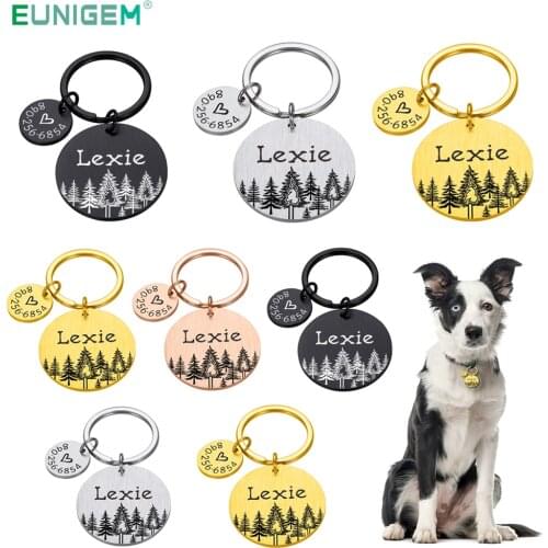 Personalized Dog ID Keychain Pet Name Phone Number Anti-lost Pet ID for Cat Puppy Dog Collar Tag Keyring Pet Keychain