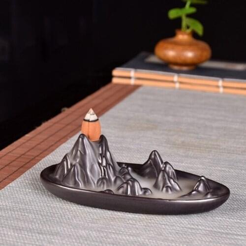 Creativity Ceramic Backflow Incense Burner Retro Aroma Therapy Living Room Decoration Waterfall Censer Holder Home Decoration