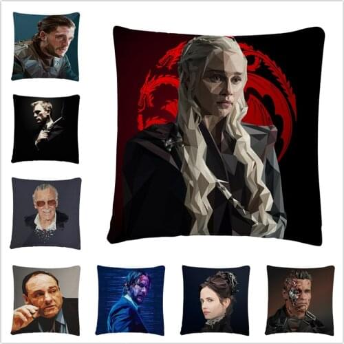 Popular Movie Character Art Patterns Linen Cushion Cover Pillowcase Home Sofa Car Decoration Pillowcase45X45 Cm