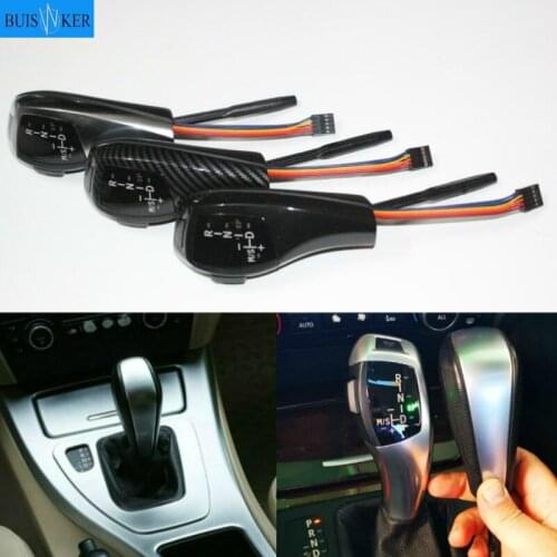 Shift Handle Replacement Carbon Fiber Black Silver F30 Style LED Gear Shift Knob for BMW 6 Series 2004-2006 E63 Accessories