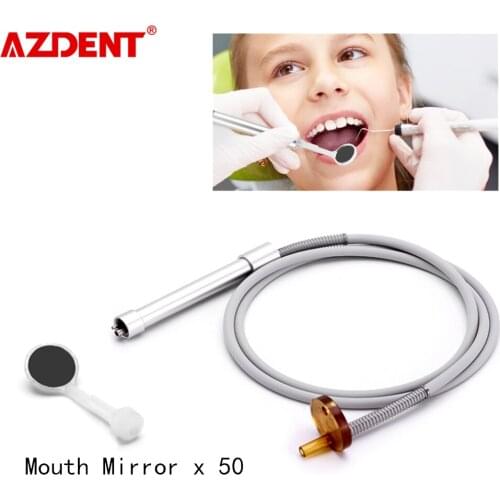 Dental Suction Saliva Silicon Tube Matching Handle Set Suction Anti-Fog with 50pcs Disposable Plastic Mouth Mirror Dentistry