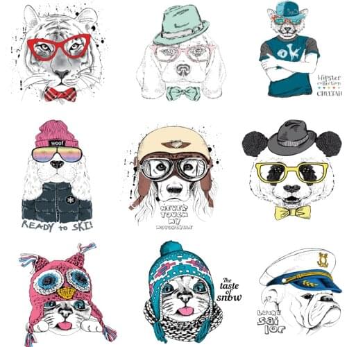 Iron-on Transfers for Clothing Patches for Clothes Stickers Diy Hat Animals Patch Flex Fusible Transfer Vinyl Adhesive Stripe C