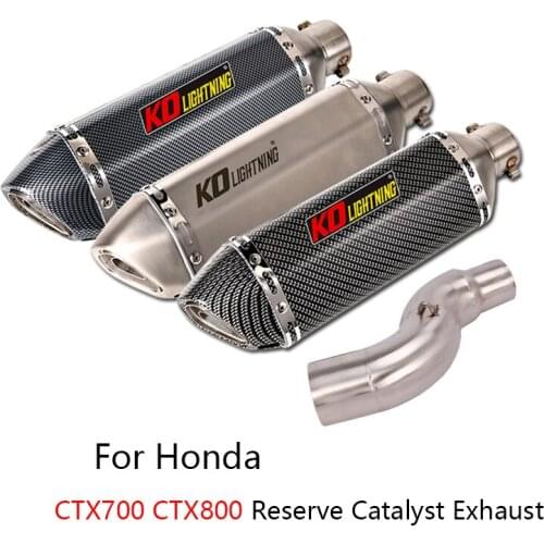 For Honda CTX700 CTX800 Exhaust Pipe Motorcycle Mid Link Tube Slip On 51mm Mufflers Removable Db Killer Escape Reserve Catalyst