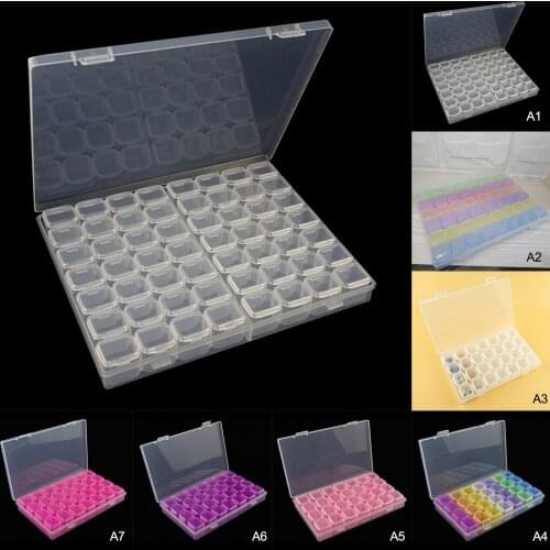 Embroidery Storage Box Cross Stitch Cases Home Storage Dismountable Supplies Accessories 56/28 Grid Diamond Painting Storage Box