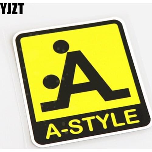 YJZT 8.7CM*10CM Fashion Reflective A-STYLE Decal Car Sticker PVC Accessories 13-0643