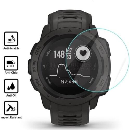 2pcs For Garmin Instinct Tempered Glass 9H 2.5D Premium Screen Protector Film For Garmin Instinct Sports Smart Watch