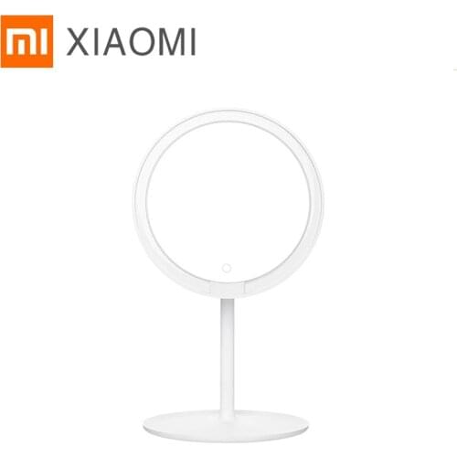 Xiaomi Mijia LED Makeup Mirror 2000mAh Ra92 Three Gears 0°-45° Adjustable 900lux Soft Light 6.5 Inches HD Silver-Plated Mirror