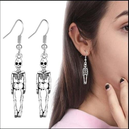 Halloween Vintage Skeleton Skull Dangle Earrings for Women Jewelry Party Gifts Aretes De Mujer Modernos