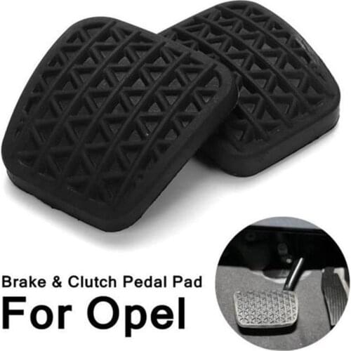 2x Rubber Brake Clutch Pedal Pad Cover Protective Case for Opel Black Car Pedal Pad Rubber Covers Durable Automobile Accessories