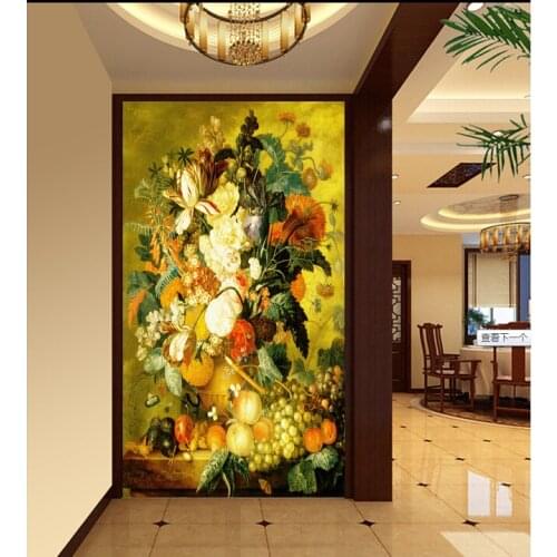 The custom 3D murals,Jade carving flowerpot vase of flowers papel de parede,living room sofa TV wall bedroom wall paper