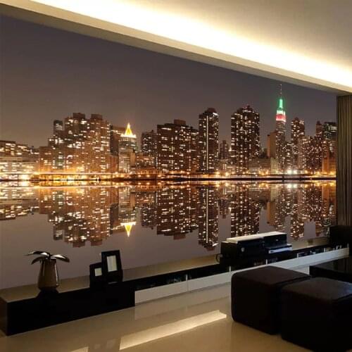 High Quality Custom 3D Photo Wallpaper City Night View Living Room TV Backdrop Home Decor Mural Wallpaper For Bedroom Walls 3D