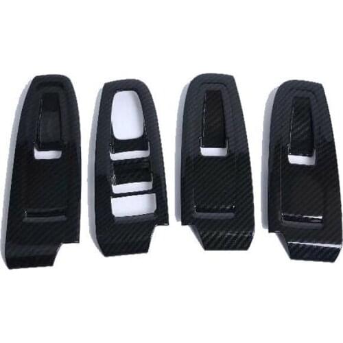 4pcs/set Car Interior Armrest Window Lift Switch Panel Bezel Cover Trim Fit For Subaru XV 2018 Car-styling Accessories