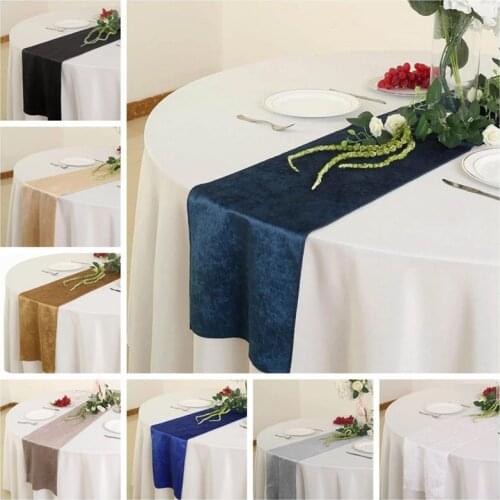 5pcs Lot Poly Velvet Table Runner Banquet Tablecloth Runners For Wedding Event Decoration