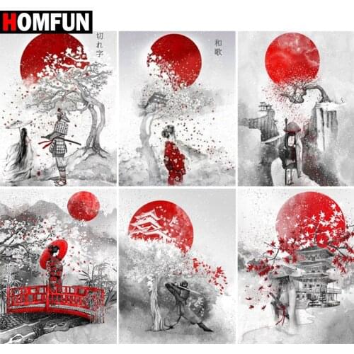 HOMFUN Full Square/Round Drill 5D DIY Diamond Painting "Woman portrait scene" Embroidery Cross Stitch 5D Home Decor Gift