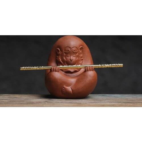 LUWU purple clay teapets from Yixing handmade cute monkey tea play chinese tea set decoration
