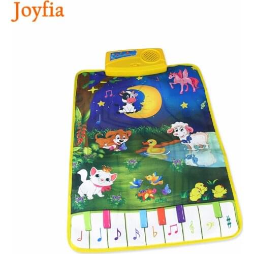 Baby Piano Mats Music Carpets Kids Baby Cartoon Zoo Animal Musical Touch Keyboard Play Singing Blanket Rug Mat Educational Toy