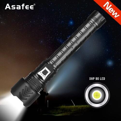 XHP90 Powerful Flashlight USB Rechargeable Tactical Flashlight Lantern led Waterproof Zoomable Outdoor Camping Hiking Torch