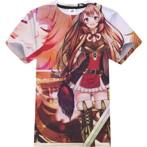 Anime The Rising Of The Shield Hero 3D Print T-shirt Men Women Sport Casual Streetwear Cosplay Hip Hop T Shirt Fashion Tees Tops