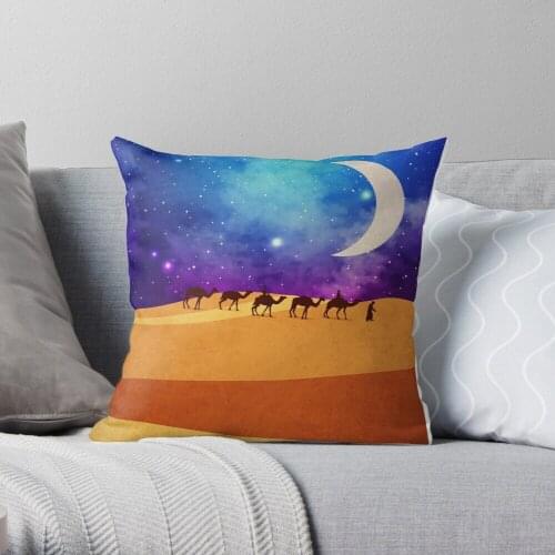 A Convoy Of Camels At Night 6 Throw Pillow Cushion Cover Polyester Throw Pillows Case On Sofa Home Car Seat Decor