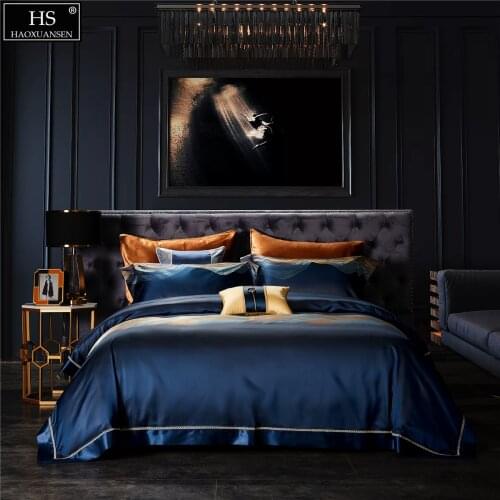 Super Soft 26Momme Mulberry Silk 4Pcs Bedding Sets Yarn Dyed Jacquard Dreamy Colorfull Duvet Cover Sheets Pillowcase Fiber Queen