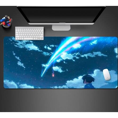 Meteor Across The Starry Sky Mouse Pad Dazzle Color Romantic Theme Animation High Quality Natural Rubber Large Desktop Pad