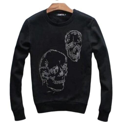 Rhinestones Fashion brand Sweatshirt mens hoodies autumn winter new hot sale diamond casual