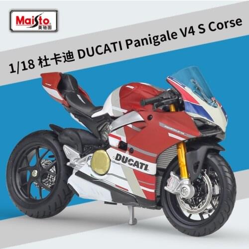 Maisto NEW 1:18 DUCATI panigale v4 Alloy Diecast Motorcycle Model Workable Shork-Absorber Toy For Children Gifts Toy Collection