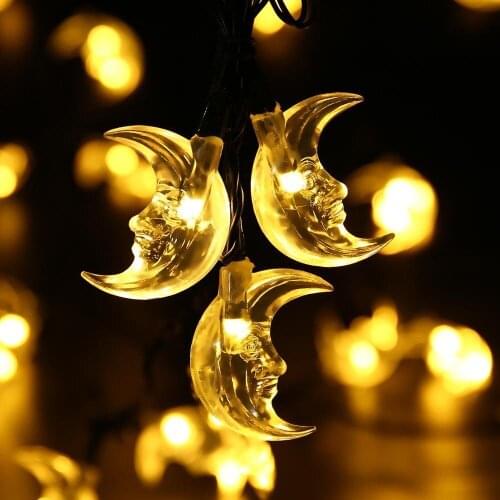New 20LED moon shape festival decoration solar light string outdoor Christmas tree decoration light string