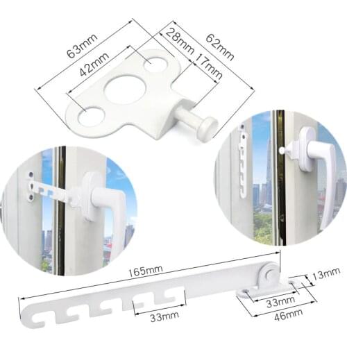 New window Limiter latch position stopper 165mm casement wind brace Child Safety door Sash blocking Lock security protection