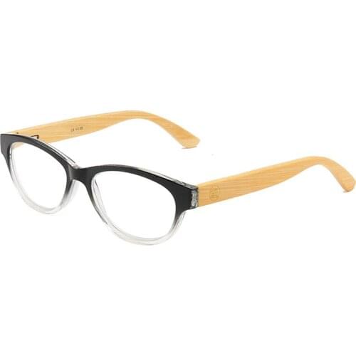 Bamboo Legs Cat Eye Unisex Blue Light Blocking Reading Glasses Magnifier Women Men Radiation Protection Presbyopia Spectacles