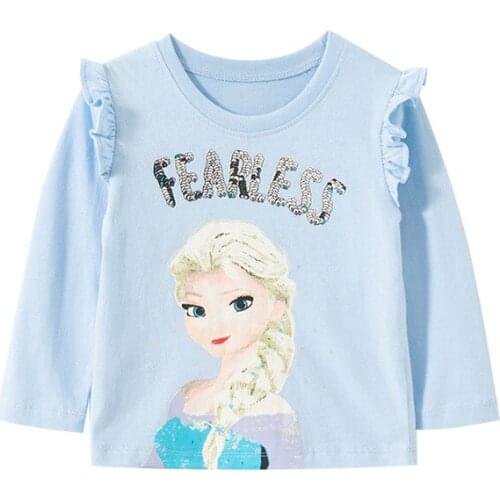Autumn Kids Clothes Frozen Elsa Princess Pretty Little Girls Sweatshirts Korean Fashion Toddler Children Costume Spring Tops