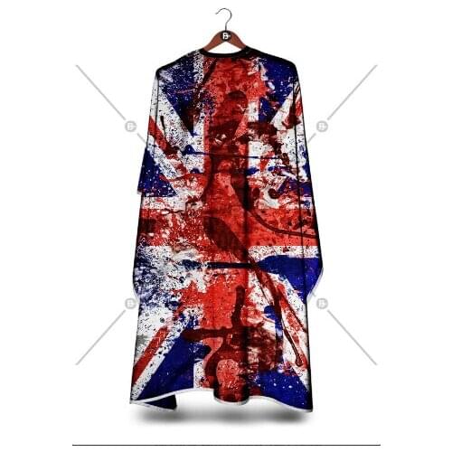 English Flag Penuar Hair Salon Barber Haircut Clothes, Fashion Hair Cutting Stylish Gown Cape, Hairdresser Cape