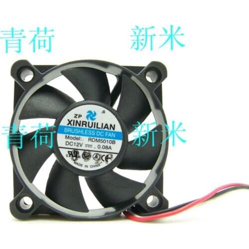USED XINRUILIAN 5010 RDM5010B 12V 0.08A 3lines 5CM 5CM cooling fan
