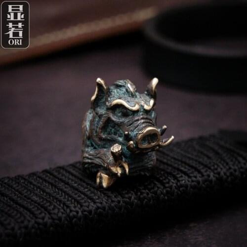 Xianruo Boar King Sword Pendant Original Solid Umbrella Rope Pendant Pouring Personality Pendant Manual DIY Zipper Head EDC