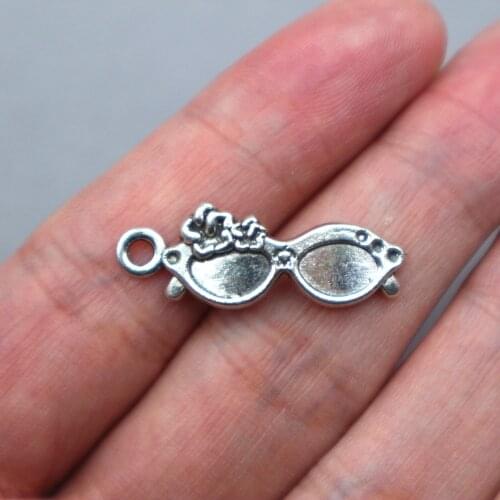 15Pcs Antique Silver Tone Eyeglasses Charms for Jewelry Accessories Making 30*11.5mm